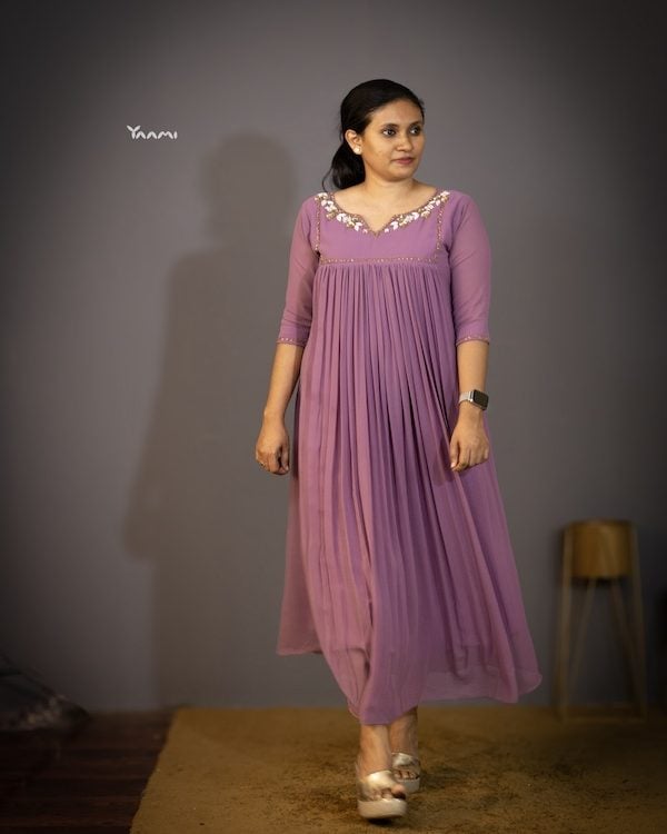 Handworked GEORGETTE party wear kurthi YD10163