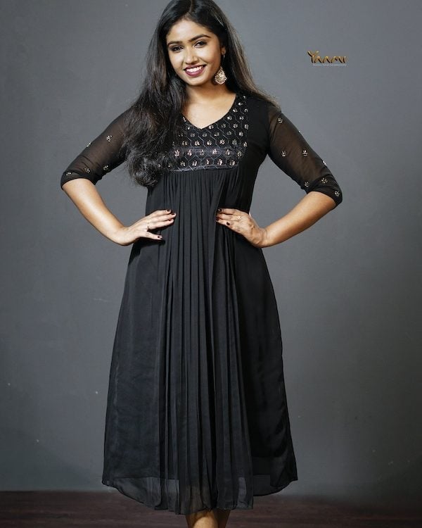 Gathered georgette kurta YD10265