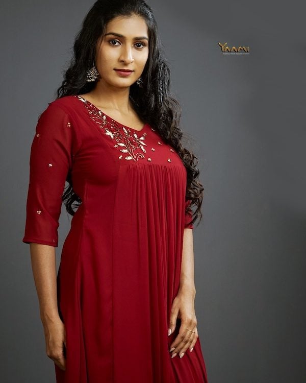 Handworked georgette kurtha YD10279