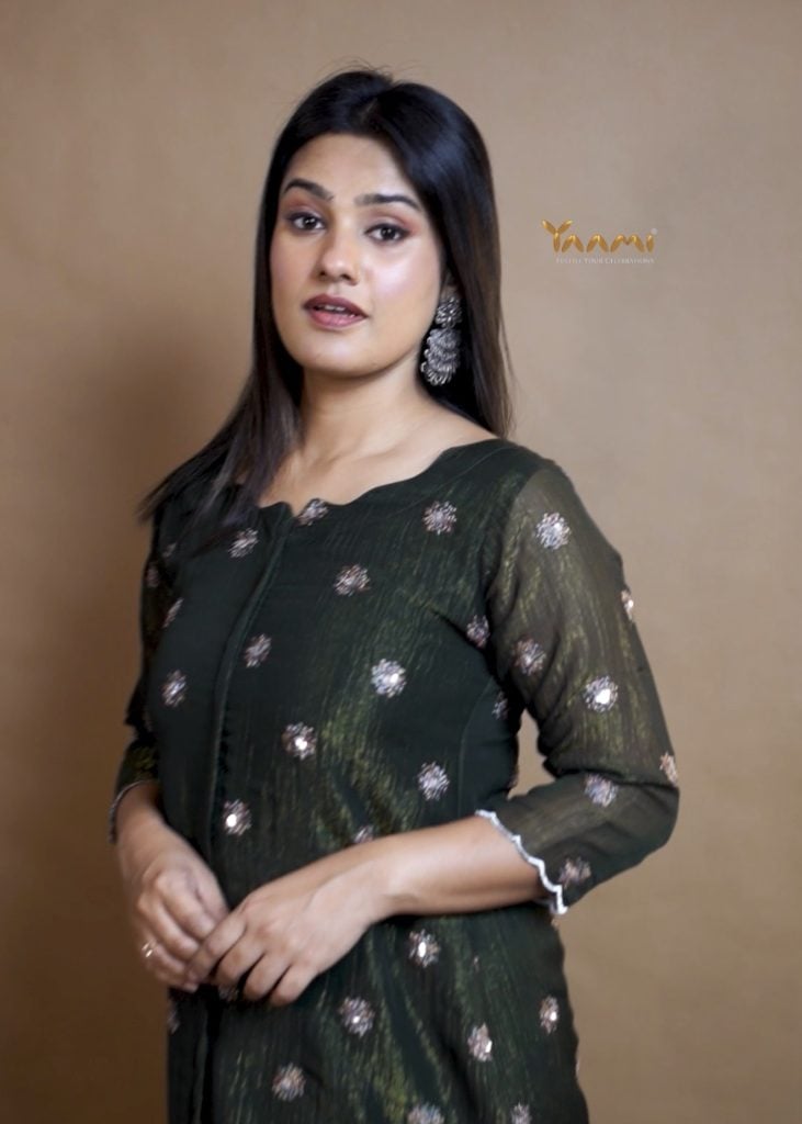 Radiant shimmer organza kurthi YD10299