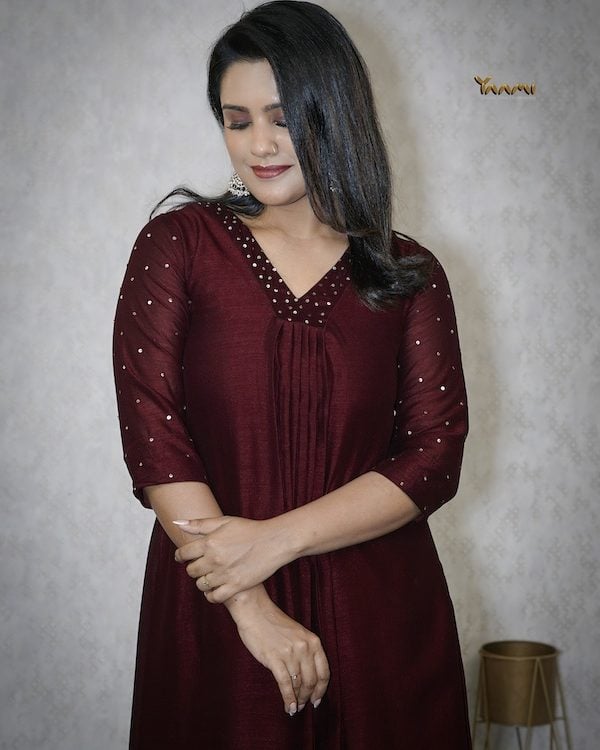 VICHITRA SILK A LINE KURTHI YD10322