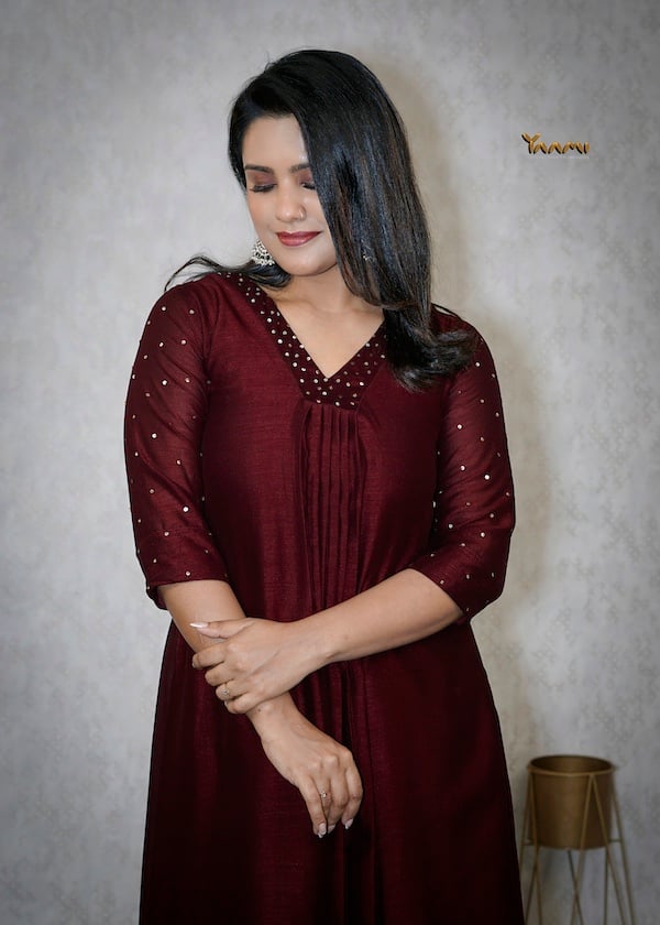 VICHITRA SILK A LINE KURTHI DRAFT YD10322