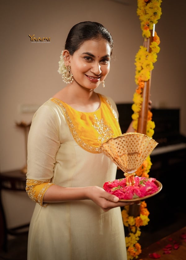 MUSTARD YELLOW VICHITHRA SILK KURTHI YD10332