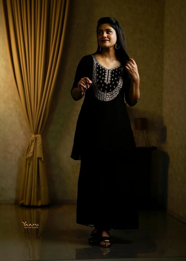 Georgette High-Low Sharara Set YD10334
