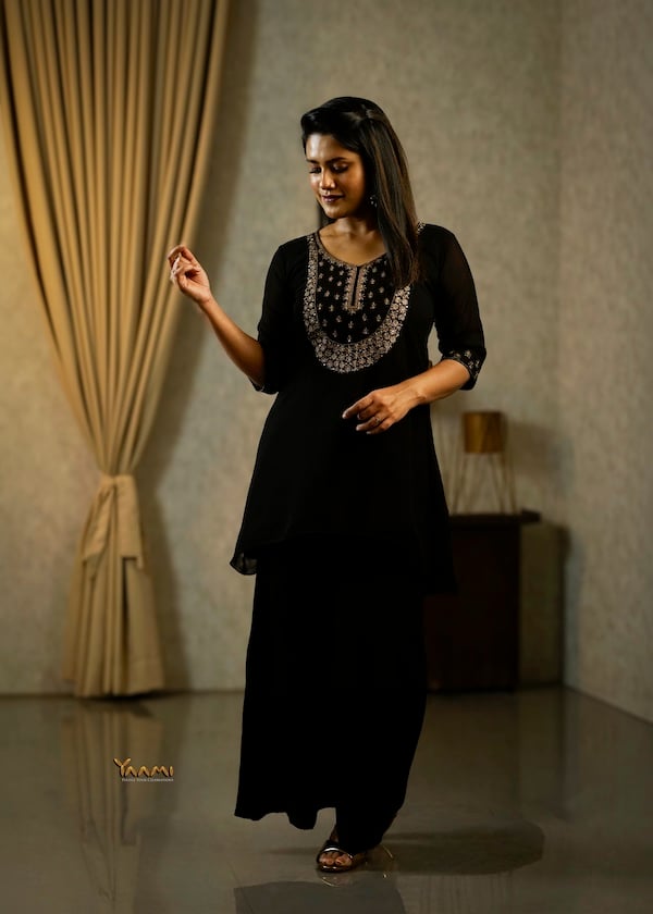 Georgette High-Low Sharara Set YD10334