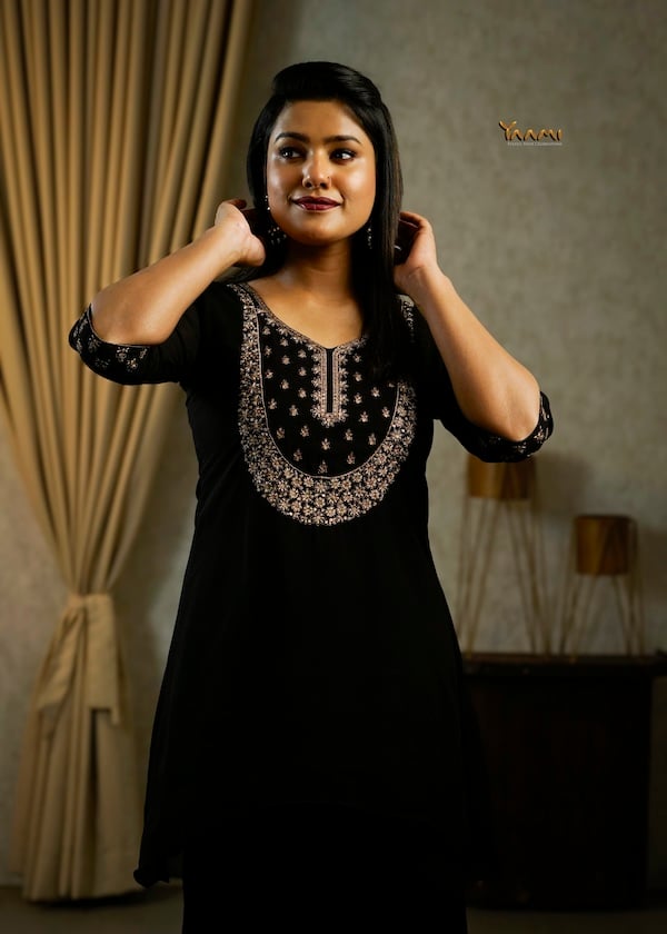Georgette High-Low Sharara Set YD10334