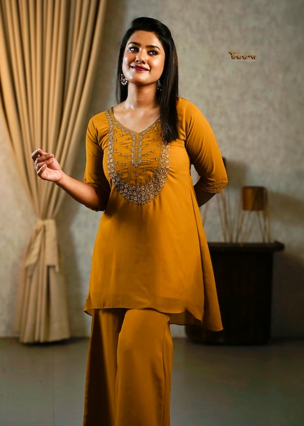 Georgette High-Low Sharara Set YD10334