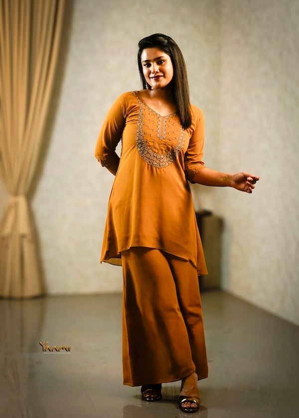 Georgette High-Low Sharara Set YD10334
