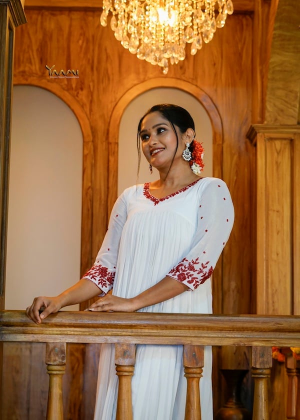 CRIMSON BEAD EMBROIDERED A- LINE KURTI YD10343