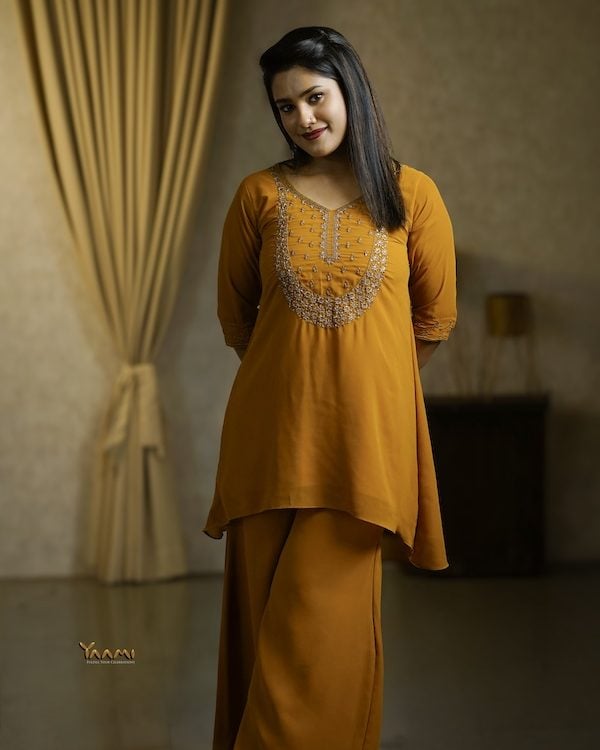 Georgette High-Low Sharara Set YD10334