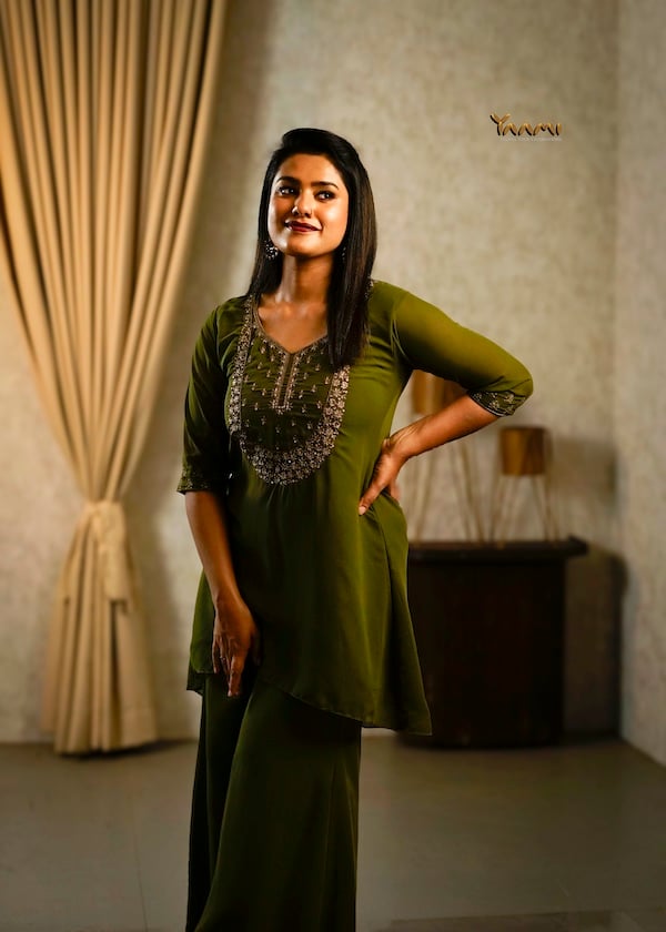 Georgette High-Low Sharara Set YD10334
