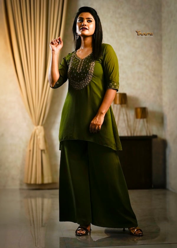 Georgette High-Low Sharara Set YD10334