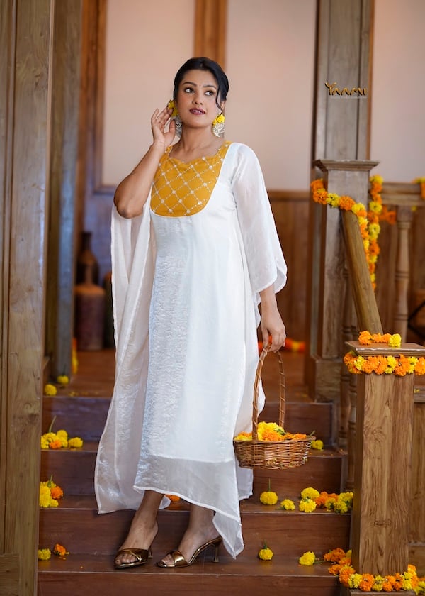 MUSTARD YOKE KAFTAN DRESS YD10341