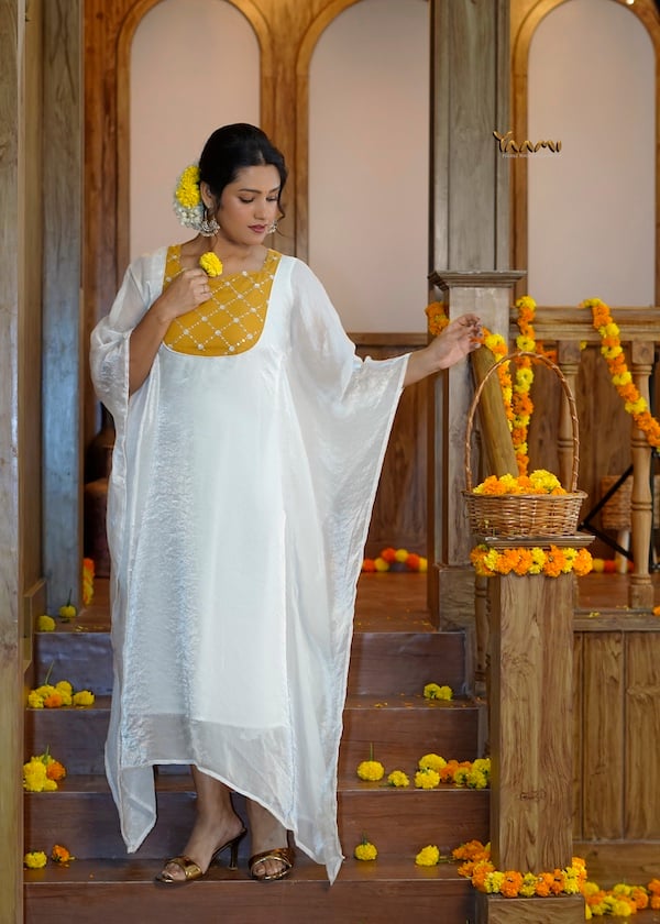 MUSTARD YOKE KAFTAN DRESS YD10341