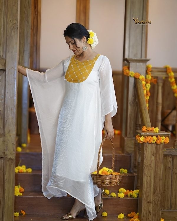 MUSTARD YOKE KAFTAN DRESS YD10341