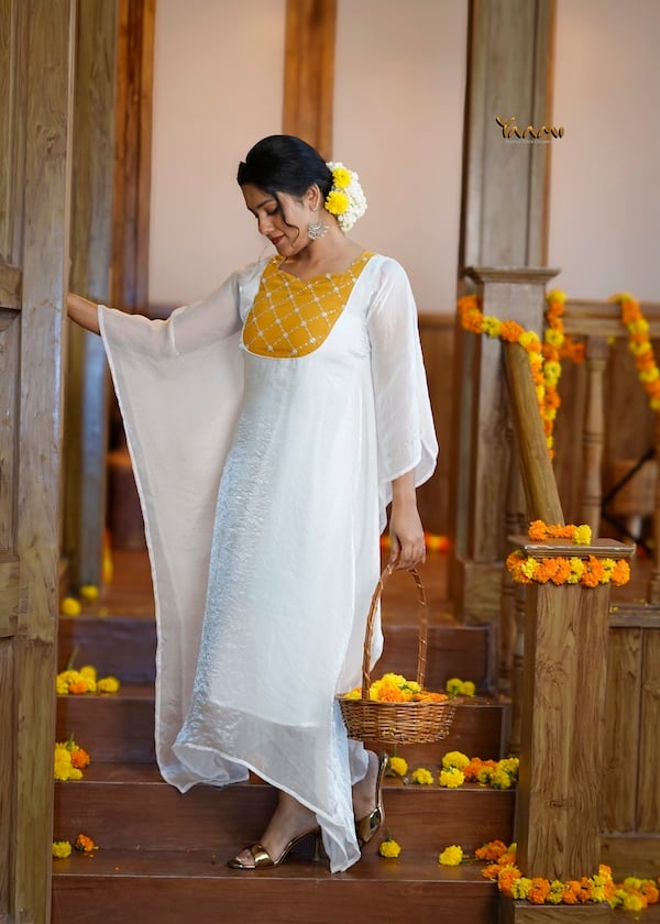 MUSTARD YOKE KAFTAN DRESS YD10341