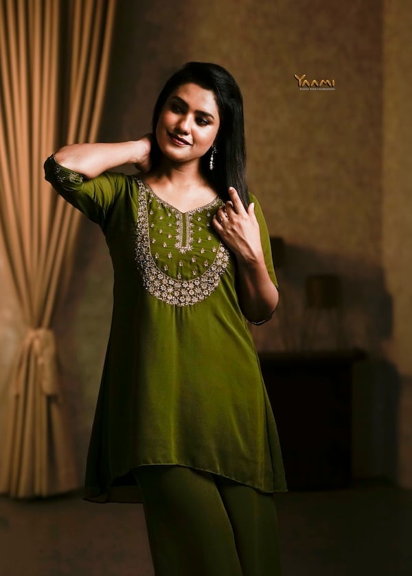 Georgette High-Low Sharara Set YD10334