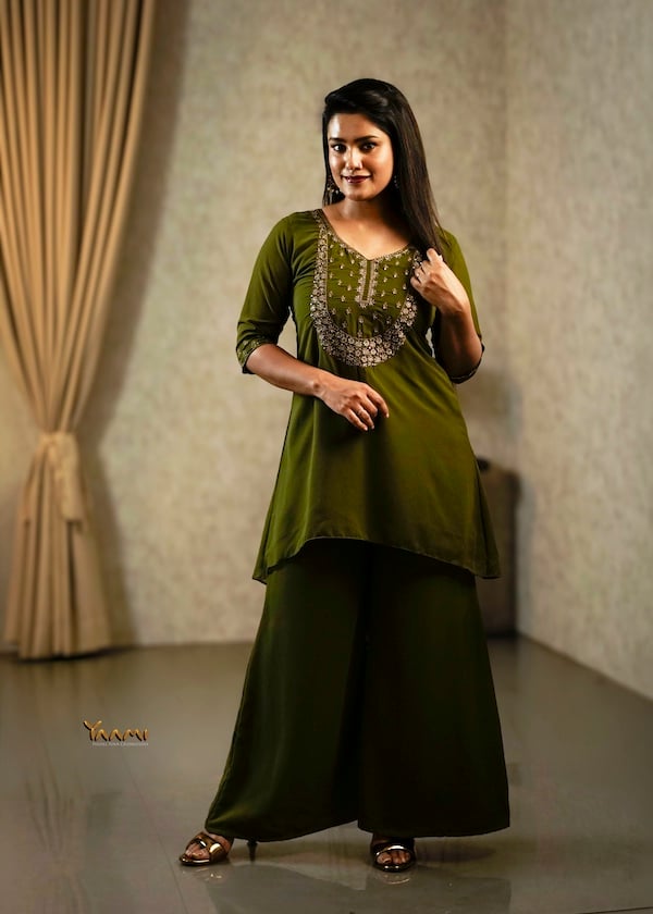 Georgette High-Low Sharara Set YD10334