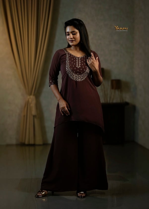 Georgette High-Low Sharara Set YD10334
