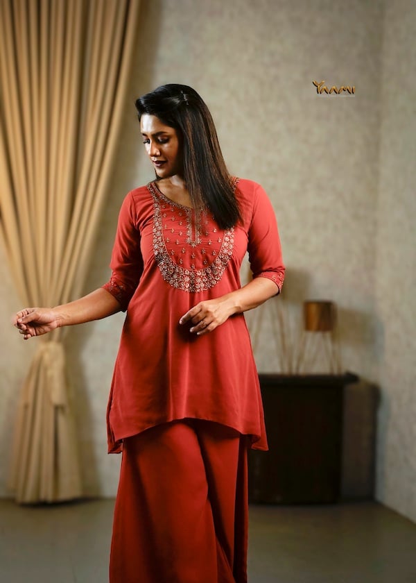 Georgette High-Low Sharara Set YD10334