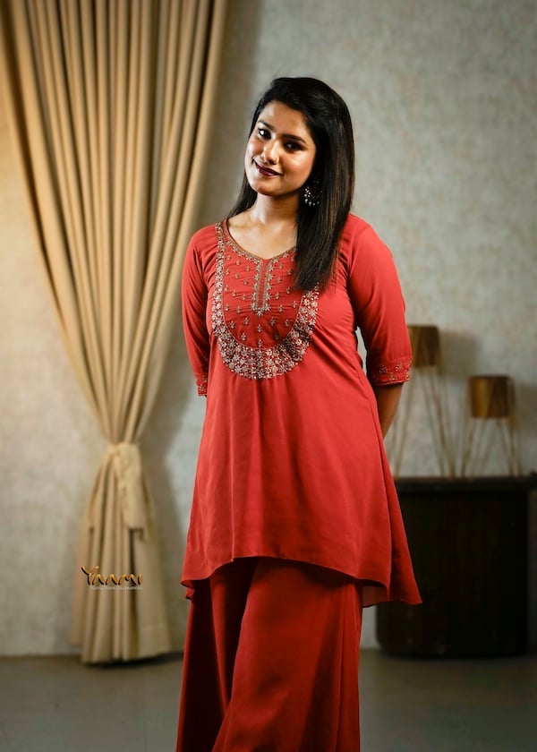 Georgette High-Low Sharara Set YD10334