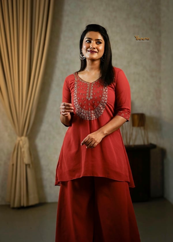Georgette High-Low Sharara Set YD10334