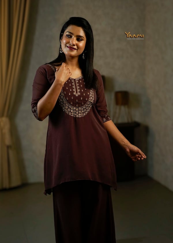 Georgette High-Low Sharara Set YD10334