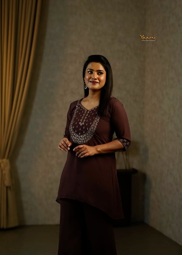 Georgette High-Low Sharara Set YD10334