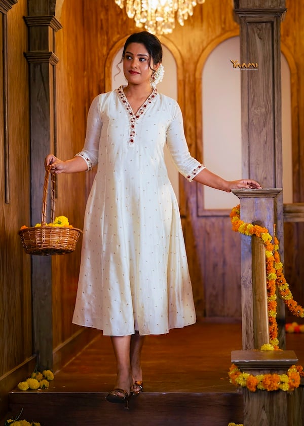 RUBY THREAD EMBROIDERED A-LINE KURTI YD10345
