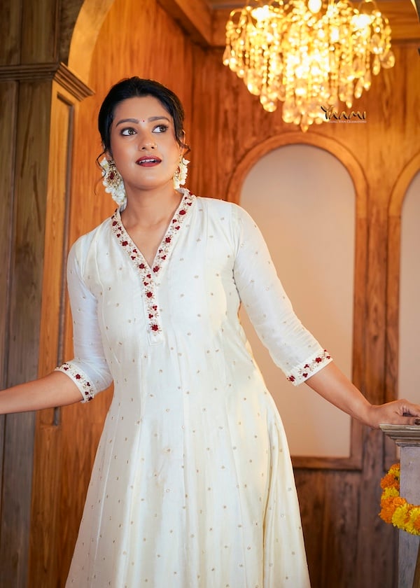 RUBY THREAD EMBROIDERED A-LINE KURTI YD10345