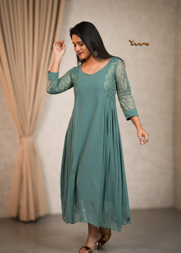 GEORGETTE SIDE PLEATED KURTHI YD10351