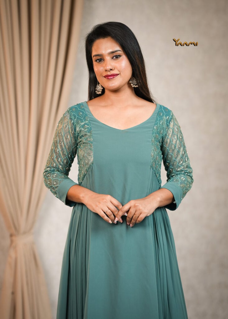 GEORGETTE SIDE PLEATED KURTHI YD10351