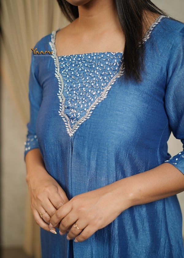 VICHITRA SILK HANDWORKED A-LINE KURTHI YD10347