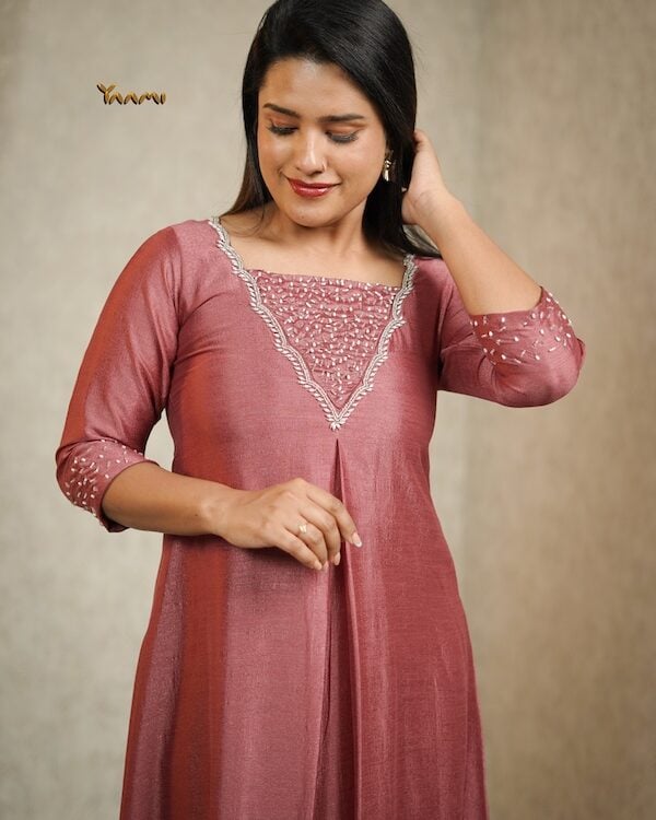 VICHITRA SILK HANDWORKED A-LINE KURTHI YD10347