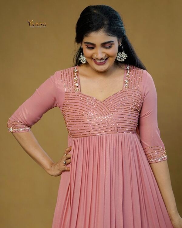 GOLDEN GEORGETTE A-LINE KURTI YD10357