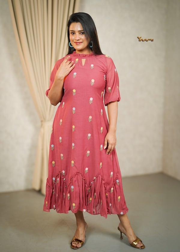 MUL CHIFFON RUFFLE DRESS YD10356