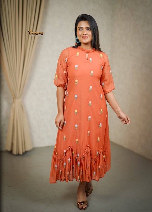 MUL CHIFFON RUFFLE DRESS YD10356