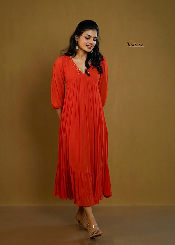 ALIA CUT RUFFLED HANDWORKED KURTI YD10362