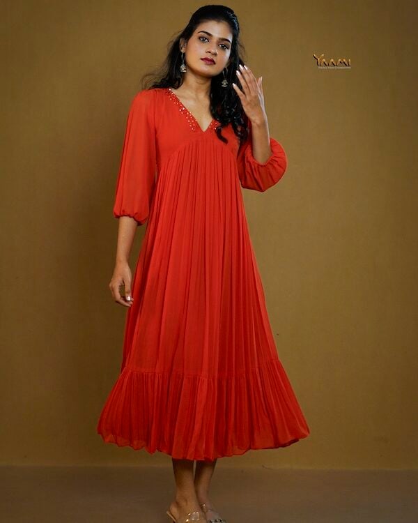 ALIA CUT RUFFLED HANDWORKED KURTI YD10362
