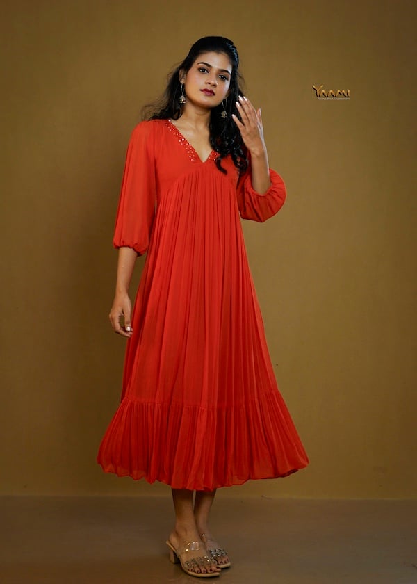 ALIA CUT RUFFLED HANDWORKED KURTI YD10362