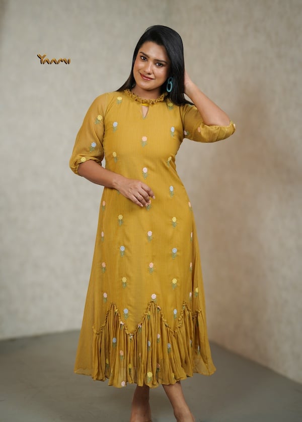 MUL CHIFFON RUFFLE DRESS YD10356