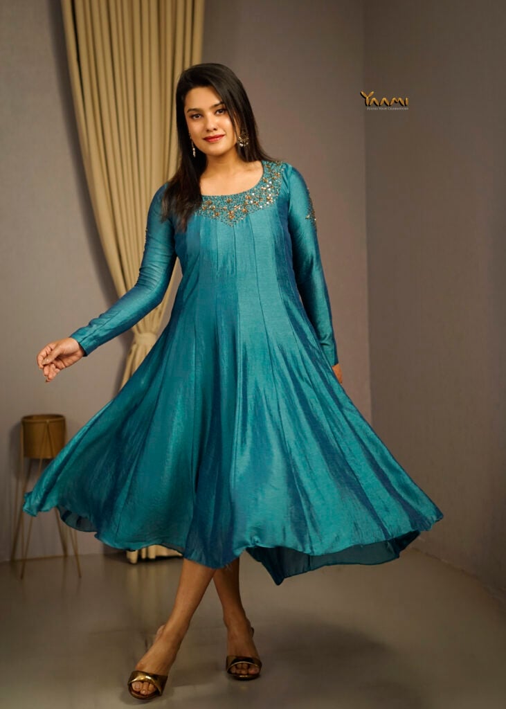 HANDWORKED BADRI SILK KURTI YD10381