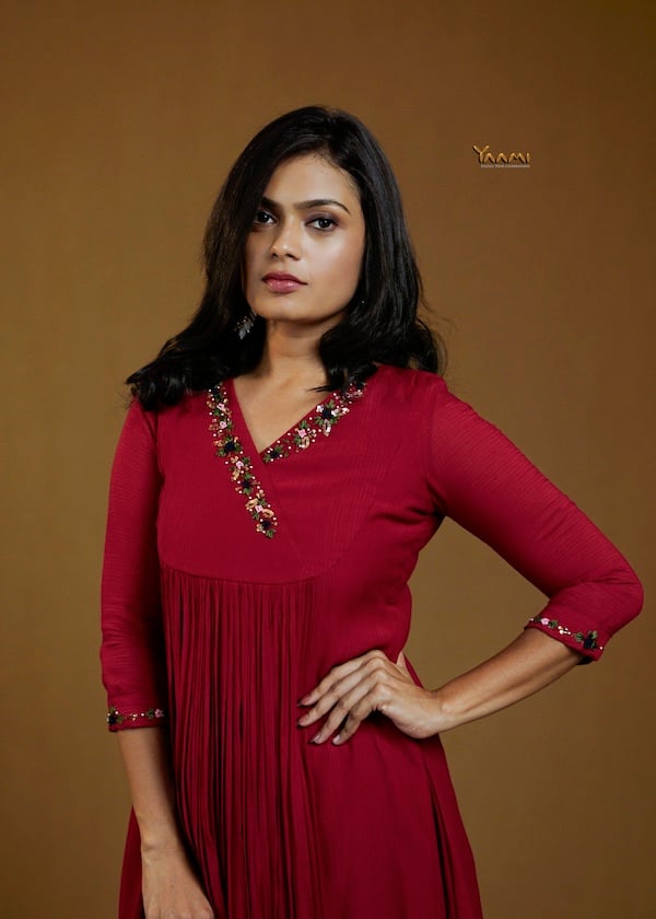HANDWORKED CORAL KURTI YD10379