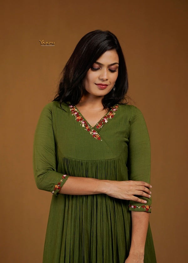 HANDWORKED CORAL KURTI YD10379