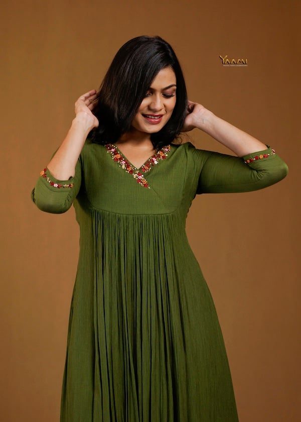 HANDWORKED CORAL KURTI YD10379
