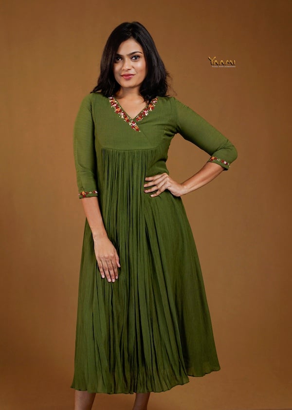 HANDWORKED CORAL KURTI YD10379