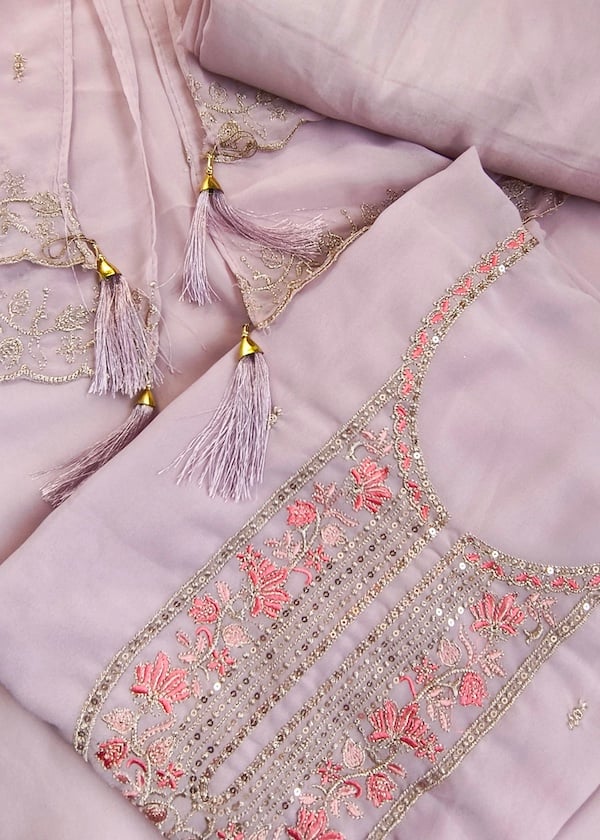 FLORAL EMBROIDERED GEORGETTE UNSTITCHED SALWAR SUIT YD10368