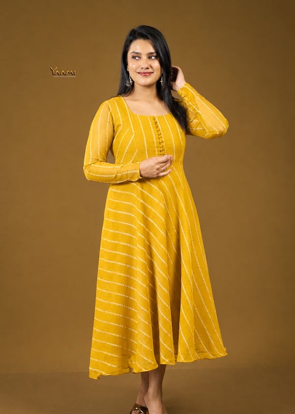 STRIPED FLARED ANARKALI KURTI  YD10377