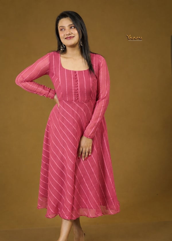 STRIPED FLARED ANARKALI KURTI  YD10377